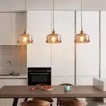 Cyralix Brass Coffee Water Ripple Glass Pendant Light