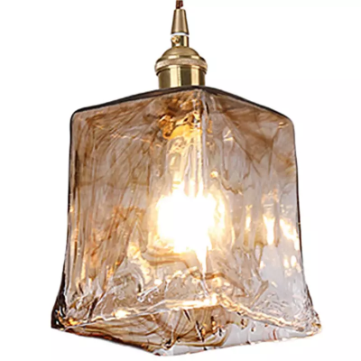 Cyralix Brass Coffee Water Ripple Glass Pendant Light Cyralix Brass Coffee Water Ripple Glass Pendant Light