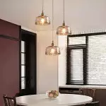 Cyralix Brass Coffee Water Ripple Glass Pendant Light