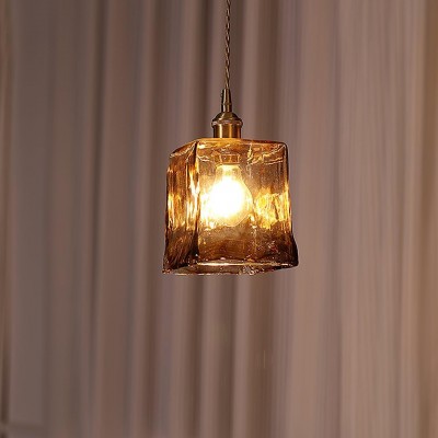 Cyralix Brass Coffee Water Ripple Glass Pendant Light Cyralix Brass Coffee Water Ripple Glass Pendant Light