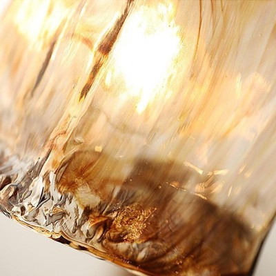 Cyralix Brass Coffee Water Ripple Glass Pendant Light Cyralix Brass Coffee Water Ripple Glass Pendant Light