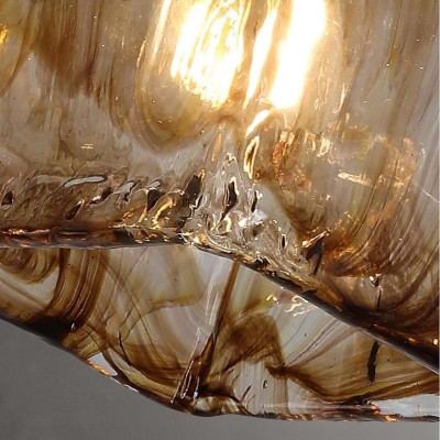 Cyralix Brass Coffee Water Ripple Glass Pendant Light Cyralix Brass Coffee Water Ripple Glass Pendant Light