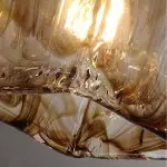 Cyralix Brass Coffee Water Ripple Glass Pendant Light