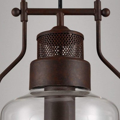 Eryxis Industrial Vintage Iron Glass Jar Pendant Light