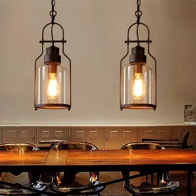Eryxis Industrial Vintage Iron Glass Jar Pendant Light Eryxis Industrial Vintage Iron Glass Jar Pendant Light