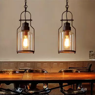 Eryxis Industrial Vintage Iron Glass Jar Pendant Light Eryxis Industrial Vintage Iron Glass Jar Pendant Light