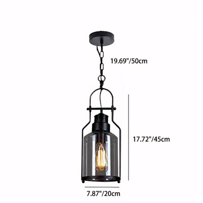 Eryxis Industrial Vintage Iron Glass Jar Pendant Light