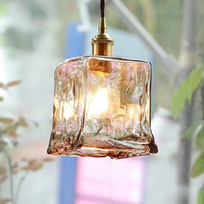 Cyralix Brass Coffee Water Ripple Glass Pendant Light Cyralix Brass Coffee Water Ripple Glass Pendant Light