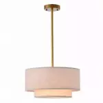Aevon 3-Light Matte Brown Double Drum Pendant Light