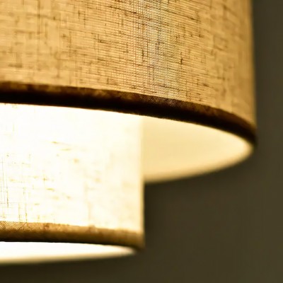 Aevon 3-Light Matte Brown Double Drum Pendant Light Aevon 3-Light Matte Brown Double Drum Pendant Light