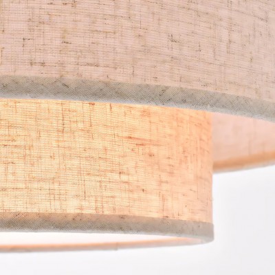 Aevon 3-Light Matte Brown Double Drum Pendant Light Aevon 3-Light Matte Brown Double Drum Pendant Light