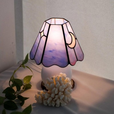 Eirwen Mini Tiffany Moon Bedside Lamp Eirwen Mini Tiffany Moon Bedside Lamp