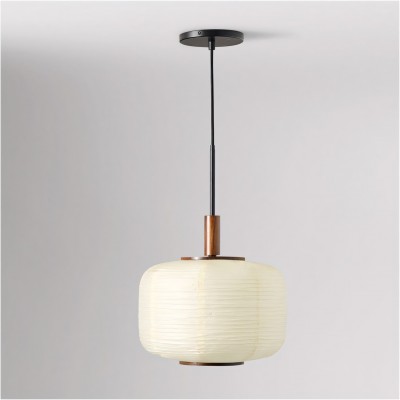 Drath Wabi Sabi Ribbed Paper Lantern Pendant Light Drath Wabi Sabi Ribbed Paper Lantern Pendant Light