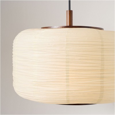 Drath Wabi Sabi Ribbed Paper Lantern Pendant Light