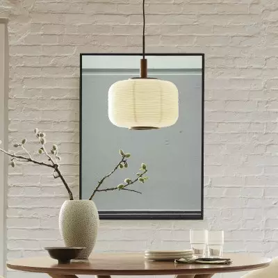 Drath Wabi Sabi Ribbed Paper Lantern Pendant Light Drath Wabi Sabi Ribbed Paper Lantern Pendant Light
