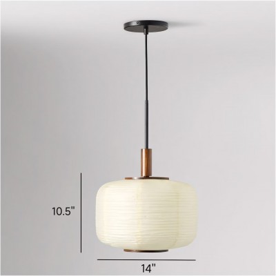 Drath Wabi Sabi Ribbed Paper Lantern Pendant Light Drath Wabi Sabi Ribbed Paper Lantern Pendant Light