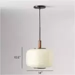 Drath Wabi Sabi Ribbed Paper Lantern Pendant Light