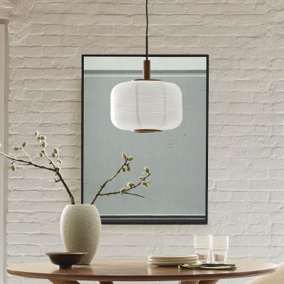 Drath Wabi Sabi Ribbed Paper Lantern Pendant Light Drath Wabi Sabi Ribbed Paper Lantern Pendant Light