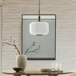 Drath Wabi Sabi Ribbed Paper Lantern Pendant Light