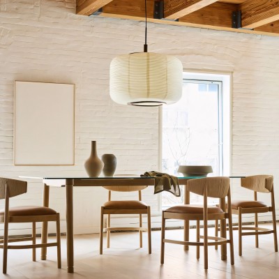 Drath Wabi Sabi Ribbed Paper Lantern Pendant Light Drath Wabi Sabi Ribbed Paper Lantern Pendant Light