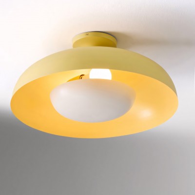 Angelica Modern Yellow Metal Round Ceiling Light Angelica Modern Yellow Metal Round Ceiling Light