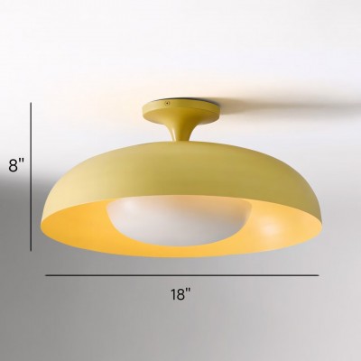 Angelica Modern Yellow Metal Round Ceiling Light Angelica Modern Yellow Metal Round Ceiling Light