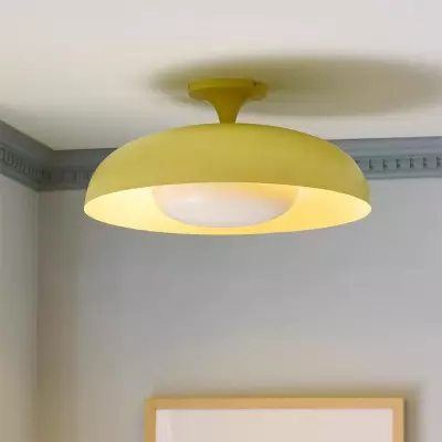Angelica Modern Yellow Metal Round Ceiling Light Angelica Modern Yellow Metal Round Ceiling Light