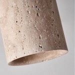 Hyrion Mini Wood And Stone Cylinder Ceiling Light