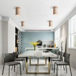 Hyrion Mini Wood And Stone Cylinder Ceiling Light