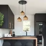 Klython 3 Light Brown Ribbed Glass Cluster Pendant Light