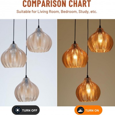 Klython 3 Light Brown Ribbed Glass Cluster Pendant Light Klython 3 Light Brown Ribbed Glass Cluster Pendant Light