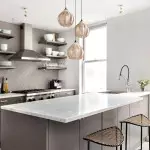 Klython 3 Light Brown Ribbed Glass Cluster Pendant Light