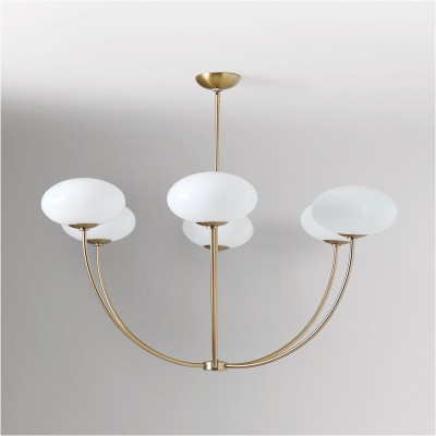 Lytharix Gold 6 Light White Glass Globe Chandelier Lytharix Gold 6 Light White Glass Globe Chandelier