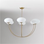Lytharix Gold 6 Light White Glass Globe Chandelier