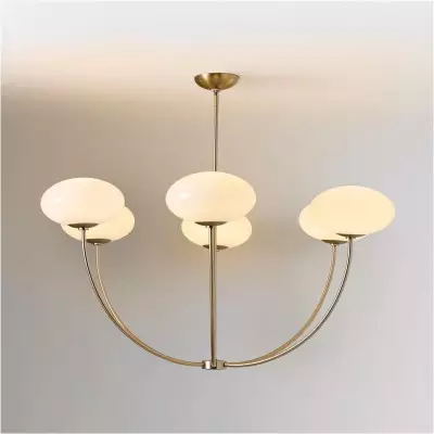 Lytharix Gold 6 Light White Glass Globe Chandelier Lytharix Gold 6 Light White Glass Globe Chandelier