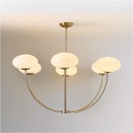 Lytharix Gold 6 Light White Glass Globe Chandelier