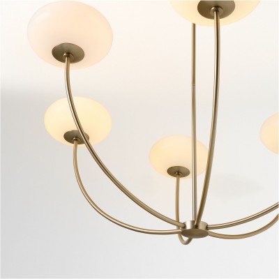 Lytharix Gold 6 Light White Glass Globe Chandelier Lytharix Gold 6 Light White Glass Globe Chandelier