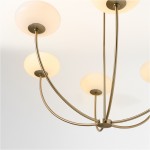 Lytharix Gold 6 Light White Glass Globe Chandelier