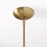 Lytharix Gold 6 Light White Glass Globe Chandelier