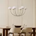 Vekton Vintage Glass Globe Gooseneck Chandelier Vekton Vintage Glass Globe Gooseneck Chandelier