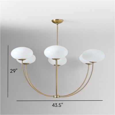 Lytharix Gold 6 Light White Glass Globe Chandelier Lytharix Gold 6 Light White Glass Globe Chandelier