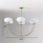 Lytharix Gold 6 Light White Glass Globe Chandelier