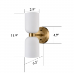 Mynith Milky Glass Tube Up Down Vanity Wall Sconce