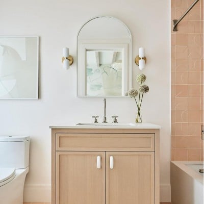 Mynith Milky Glass Tube Up Down Vanity Wall Sconce Mynith Milky Glass Tube Up Down Vanity Wall Sconce