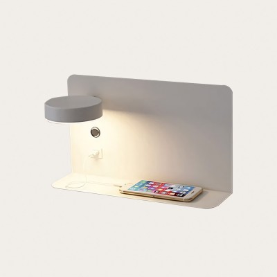 Nexar Aluminum Led Swivel Sconce With Shelf And Charging Function Nexar Aluminum Led Swivel Sconce With Shelf And Charging Function