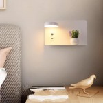 Nexar Aluminum Led Swivel Sconce With Shelf And Charging Function