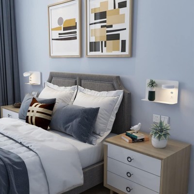 Nexar Aluminum Led Swivel Sconce With Shelf And Charging Function Nexar Aluminum Led Swivel Sconce With Shelf And Charging Function