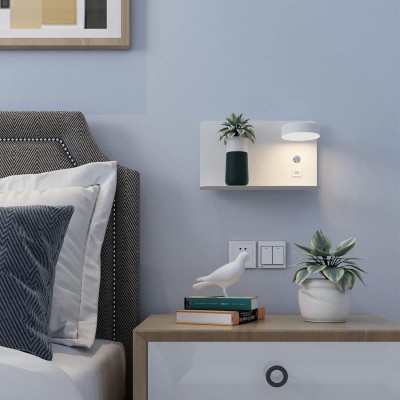 Nexar Aluminum Led Swivel Sconce With Shelf And Charging Function Nexar Aluminum Led Swivel Sconce With Shelf And Charging Function