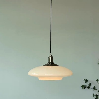 Worath Modern UFO Milk Glass Pendant Light Worath Modern UFO Milk Glass Pendant Light
