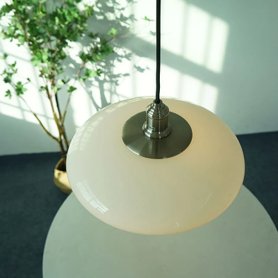 Worath Modern UFO Milk Glass Pendant Light Worath Modern UFO Milk Glass Pendant Light